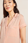 Gisele TENCEL™ Modal Short Sleeve Cropped PJ Set - Peach Parfait/Ivory