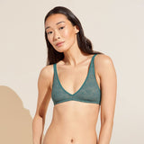 Eberjey Soft Stretch Recycled Lace Plunge Bralette - Agave