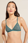 Soft Stretch Recycled Lace Triangle Bralette - Agave
