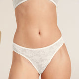 Eberjey Soft Stretch Recycled Lace High Leg Brief - Ivory