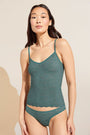 Model wears Soft Stretch Recycled Lace Cami in Agave.