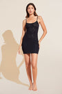 Model wears Soft Stretch Recycled Lace Slip in Black.