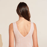 Eberjey Infinite Organic Cotton Blend Sweater Rib V-Neck Tank - Peach Parfait Marl