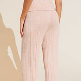 Eberjey Infinite Organic Cotton Blend Sweater Rib Straight Leg Pant - Peach Parfait Marl
