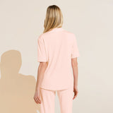 Eberjey Gisele TENCEL™ Modal Short Sleeve Pant PJ Set - Petal Pink/Ivory