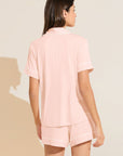 Model wears Gisele TENCEL™ Modal Relaxed Short PJ Set in petal pink/ivory.