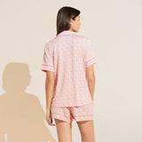 Eberjey Gisele Printed TENCEL™ Modal Relaxed Short PJ Set - Double Diamond Rouge Pink/Rouge