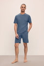 Model wears Henry TENCEL™ Modal Short PJ Set in Coastal Blue.