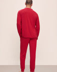 Model wears Henry TENCEL™ Modal Long PJ Set in Haute Red.