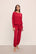 Model wears Gisele TENCEL™ Modal Slouchy PJ Set in Haute Red/Haute Red.