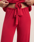 Model wears Gisele TENCEL™ Modal Slouchy PJ Set in Haute Red/Haute Red.