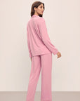 Back image of model wearing Gisele TENCEL™ Modal Long PJ Set in Rose Quartz/Petal Pink