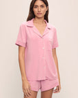 Image of model wearing Gisele TENCEL™ Modal Relaxed Short PJ Set in Rose Quartz/Petal Pink