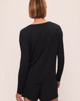 Model is wearing Gisele TENCEL™ Modal Everyday Long sleeve in Black