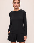 Model is wearing Gisele TENCEL™ Modal Everyday Long sleeve in Black