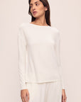 Model is wearing Gisele Tencel™ Modal Long Sleeve in Ivory