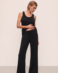 Model is wearing Gisele Tencel™ Modal Everyday Straight Leg Pant in Black