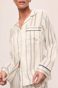 Inez Washable Silk Printed Long PJ Set