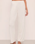 Model is wearing Pointelle Pant in Ivory