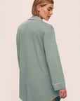 Model is wearing Gisele TENCEL™ Modal Sleepshirt in Eucalyptus/Ivory