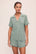 Model is wearing Gisele TENCEL™ Modal Relaxed Short PJ Set in Eucalyptus/Ivory