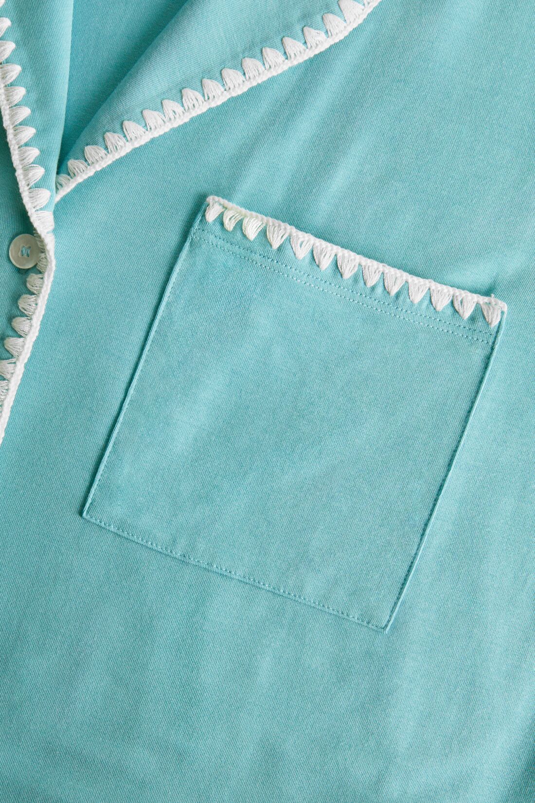 Fabric detail shot of Frida in Blue Lagoon/Ivory