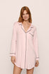 Model Is Wearing Gisele Sleepshirt In Sorbet Pink/Black