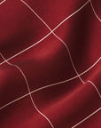Fabric detail shot of washable silk Simple Plaid Merlot/Ivory