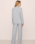 Model Is Wearing Gisele Long Pj Set In Heather Grey/Sorbet Pink