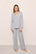 Model Is Wearing Gisele Long Pj Set In Heather Grey/Sorbet Pink