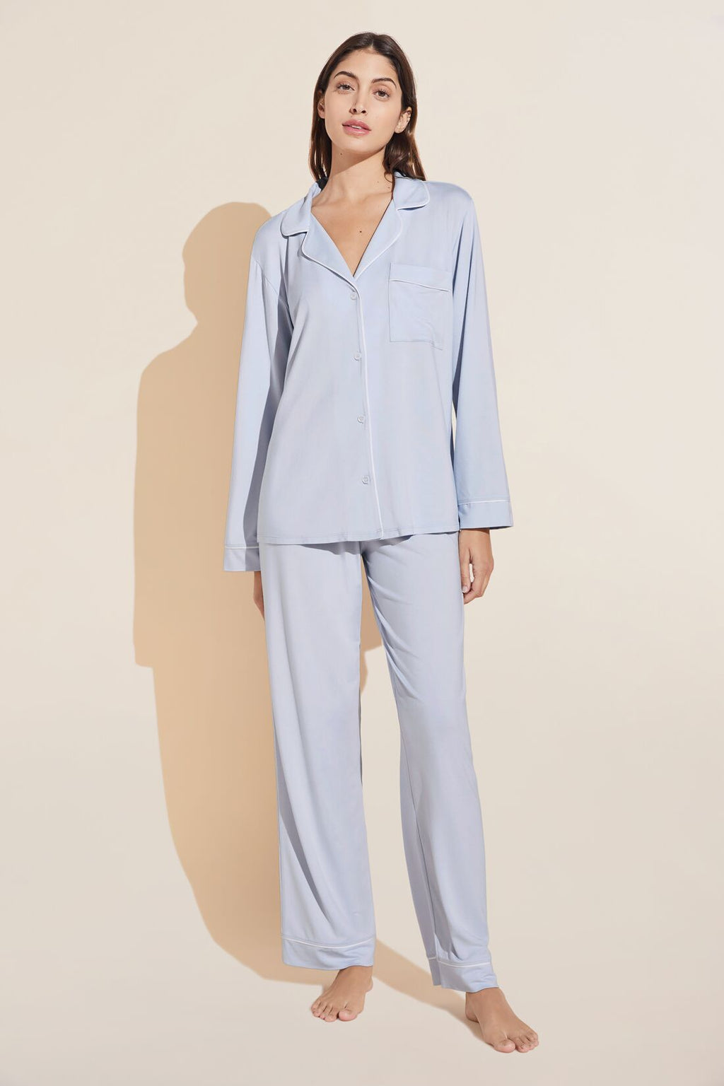 Gisele TENCEL™ Modal Long PJ Set in Navy/Ivory