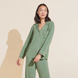 Eberjey Gisele TENCEL™ Modal Long PJ Set - Mineral Green/Ivory