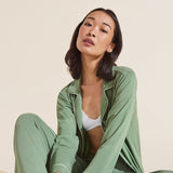 Eberjey Gisele TENCEL™ Modal Long PJ Set - Mineral Green/Ivory