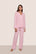 Model is wearing Gisele TENCEL™ Modal Long PJ Set  in Pink Nectar/Ivory