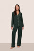 Model is wearing Gisele TENCEL™ Modal Long PJ Set  in Pine/Ivory