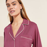 Eberjey Gisele TENCEL™ Modal Long PJ Set - Raspberry/Ivory