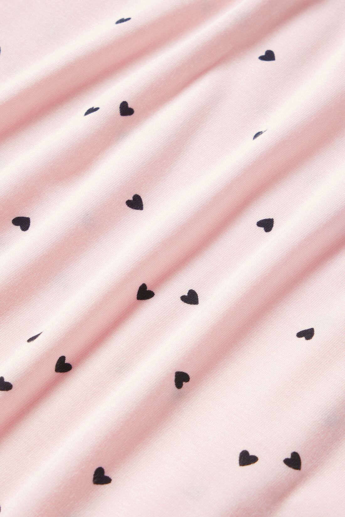 Detail image of Printed TENCEL™ Modal in  Little Hearts Sorbet Pink/Black