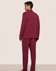 Model is wearing William TENCEL™ Modal Long PJ Set  in Bordeaux/Ivory