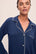 Model wears Gisele TENCEL™ Modal Long PJ Set in Navy/Ivory