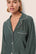 Model is wearing Gisele Printed TENCEL™ Modal Long PJ Set  in Duo Stripe Pine/Ivory