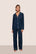 Model is wearing Gisele Printed TENCEL™ Modal Long PJ Set  in Forest Pine Navy/Ivory