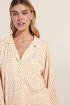 Gisele Printed TENCEL™ Modal Long PJ Set - Retro Geo Oat/Ivory