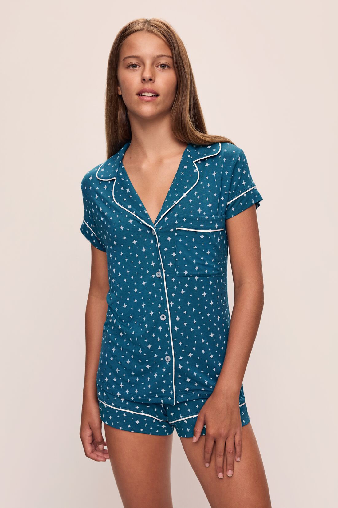 eberjey Gisele Printed TENCEL™ Modal Shortie Short PJ Set Deals