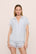 Model Is Wearing Malou Short Pj Set In Ice Blue