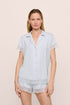 Model Is Wearing Malou Short Pj Set In Ice Blue