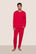 Model is wearing Henry TENCEL™ Modal Long PJ Set  in Holly Red