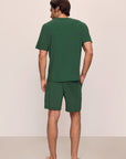 Model wears Henry TENCEL™ Modal Short PJ Set in Forest Green.