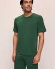 Model wears Henry TENCEL™ Modal Short PJ Set in Forest Green.