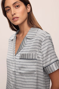 Inez Washable Silk Printed Short PJ Set