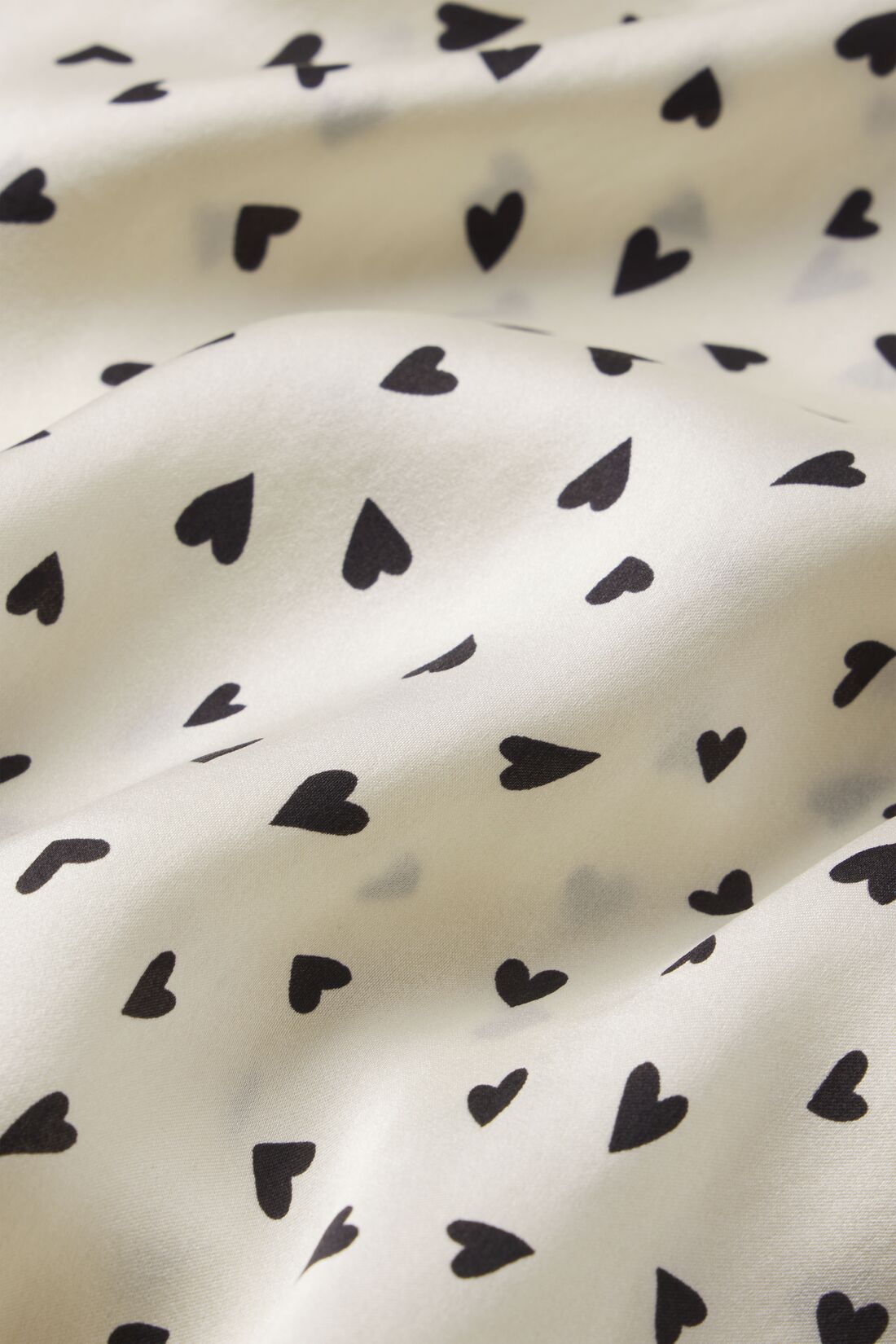 Fabric detail image of Heart to Heart Black Silk